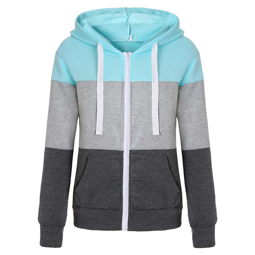 Mint, Grey and Charcoal Zip Hoodie